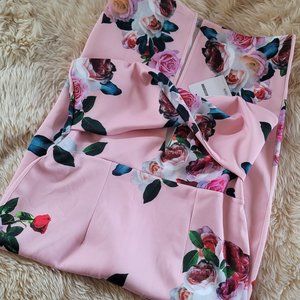 NWT Tall Length Floral Midi Dress with Cut Out Women's Size 12